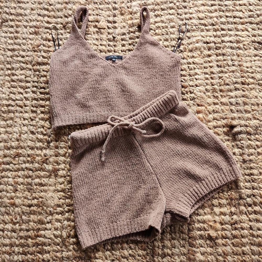 Nightie set Brown teddy bear soft two piece